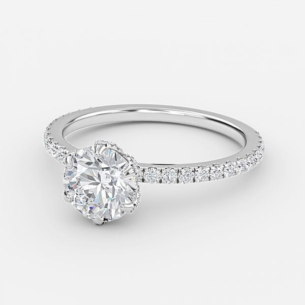 Davina Round Dainty Moissanite Engagement Ring