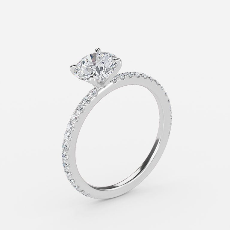 Zeni Round Dainty Moissanite Engagement Ring