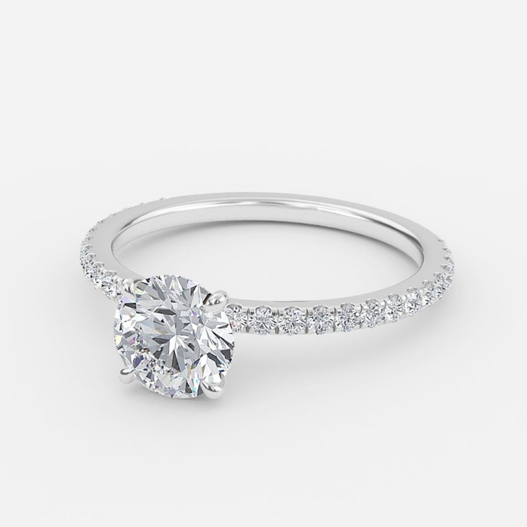 Zeni Round Dainty Moissanite Engagement Ring