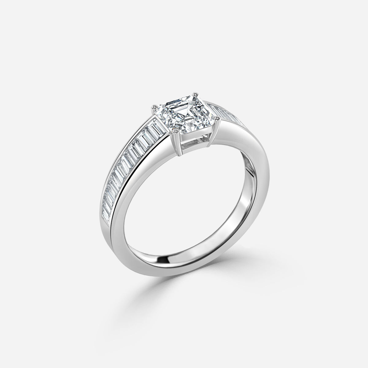 Zelia Asscher Unique Moissanite Engagement Ring