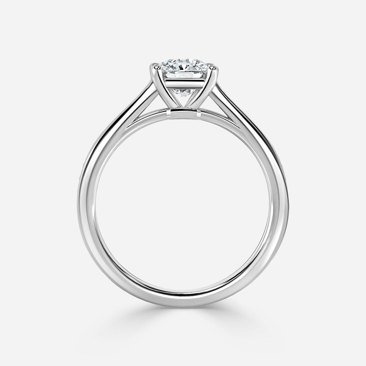 Portia Cushion Diamond Band Moissanite Engagement Ring