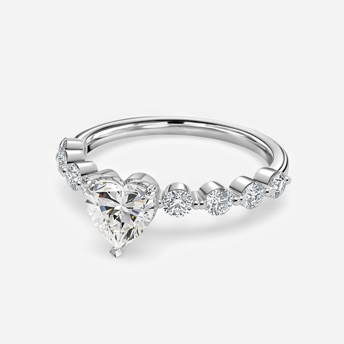 Philippa Heart Unique Moissanite Engagement Ring