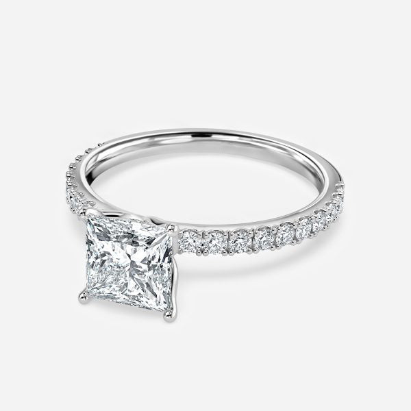 Liviana Princess Hidden Halo Moissanite Engagement Ring