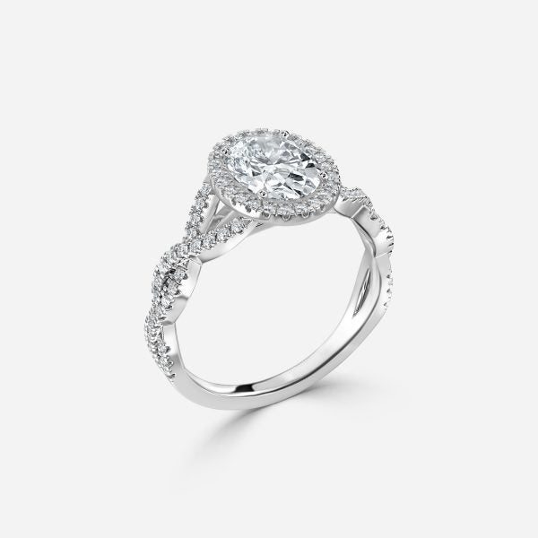 Zara Oval Diamond Band Moissanite Engagement Ring