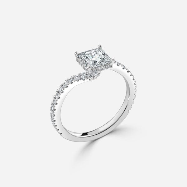 Paloma Princess Hidden Halo Moissanite Engagement Ring