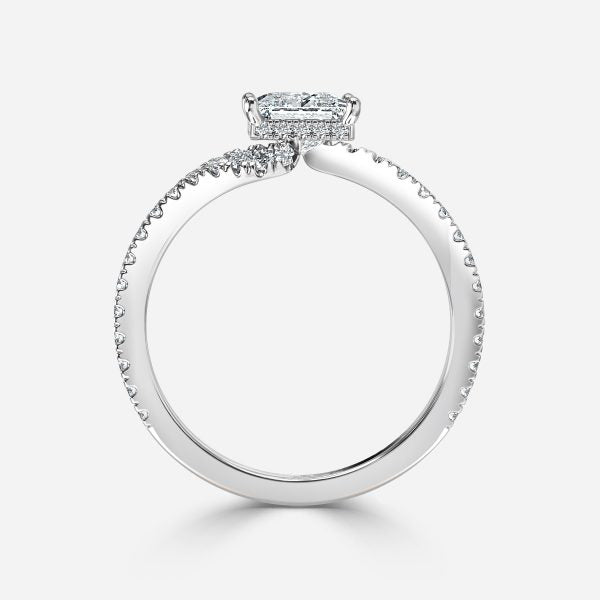 Paloma Princess Hidden Halo Moissanite Engagement Ring