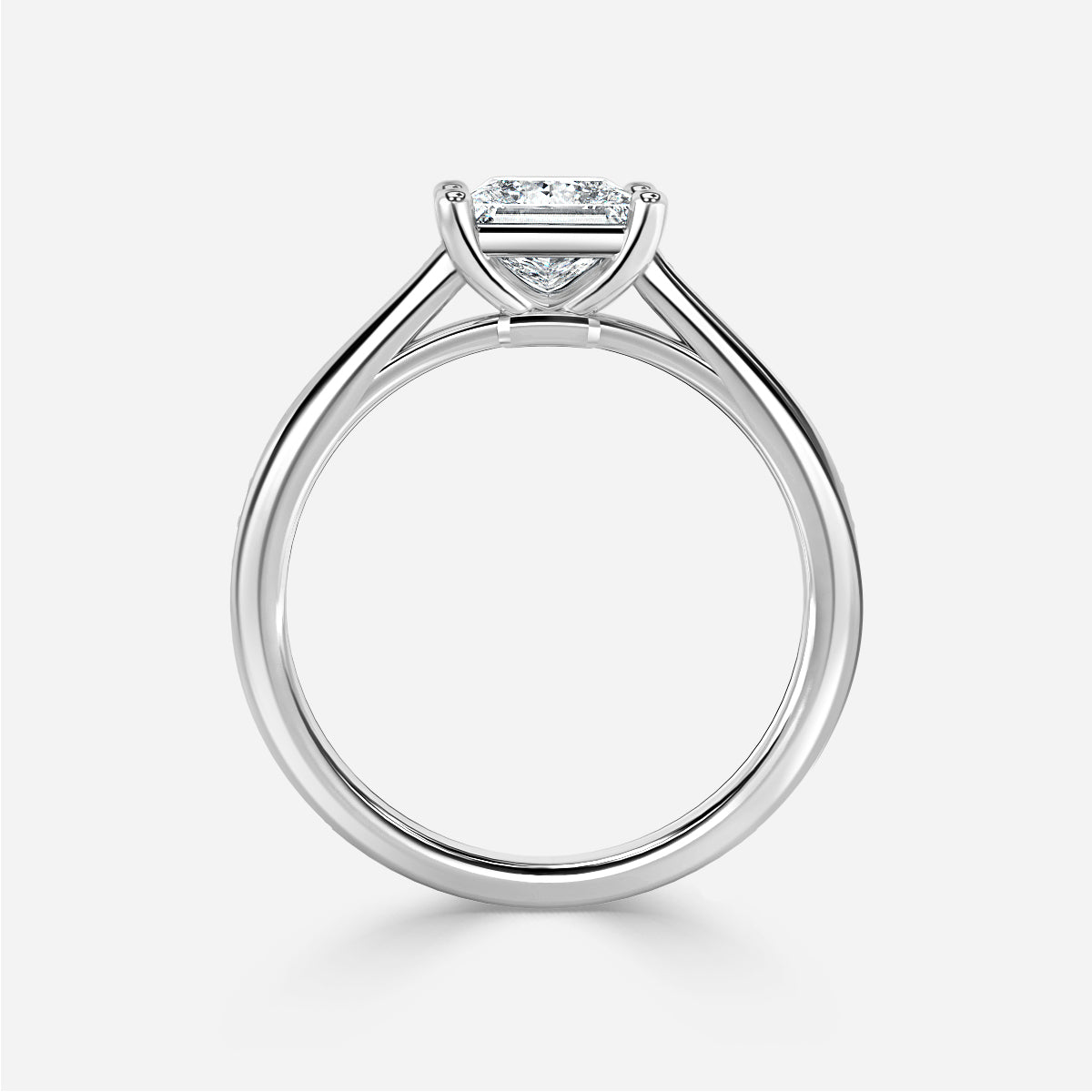 Portia Princess Diamond Band Moissanite Engagement Ring