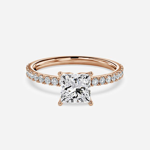 Liviana Princess Hidden Halo Moissanite Engagement Ring