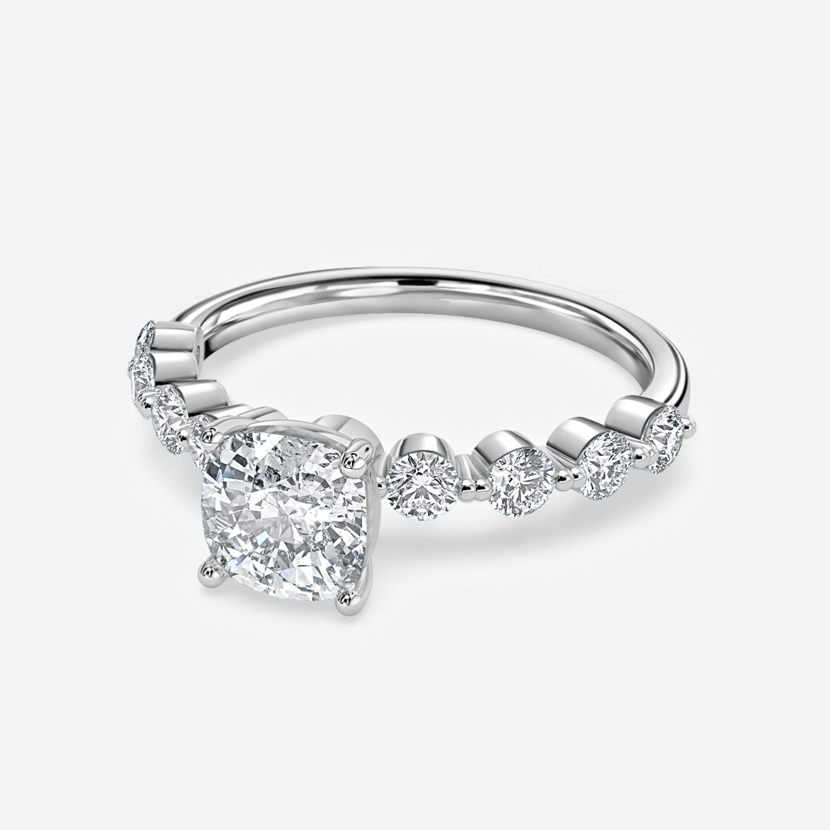 Philippa Cushion Unique Moissanite Engagement Ring