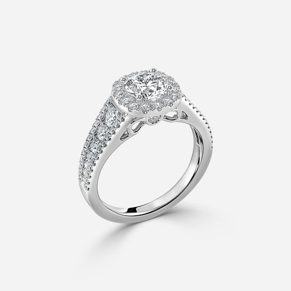 Ember Cushion Halo Moissanite Engagement Ring