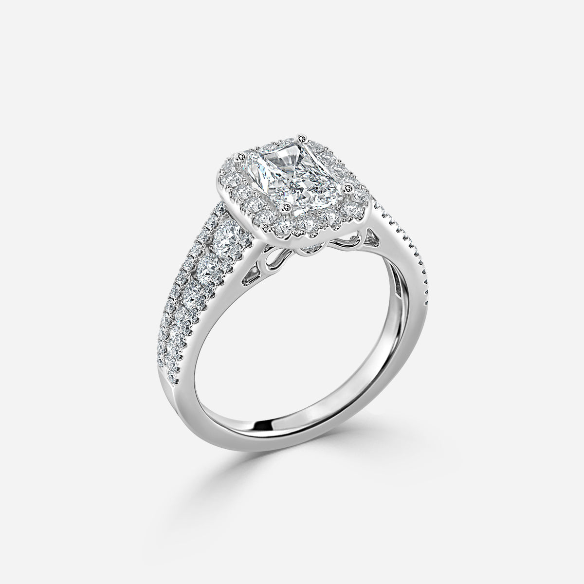 Ember Radiant Halo Moissanite Engagement Ring