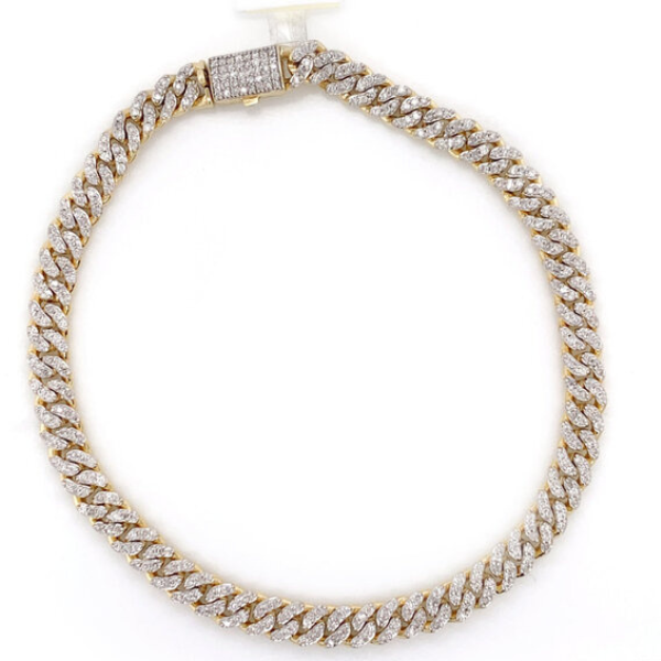 5.5mm Iced Out Moissanite Cuban Link Bracelet