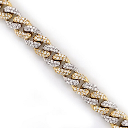 5.5mm Iced Out Moissanite Cuban Link Bracelet