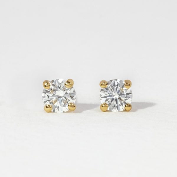 Round Moissanite Solitaire Earrings