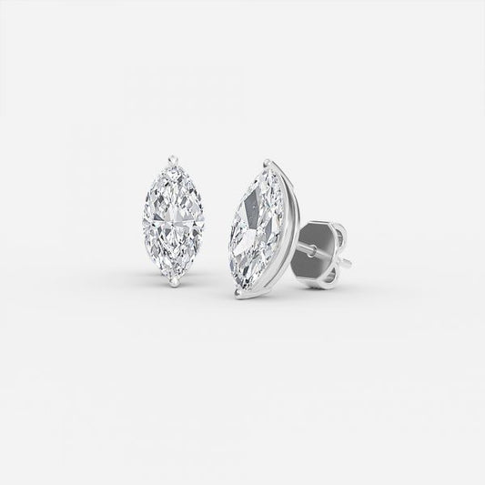 Marquise Moissanite Stud Earrings