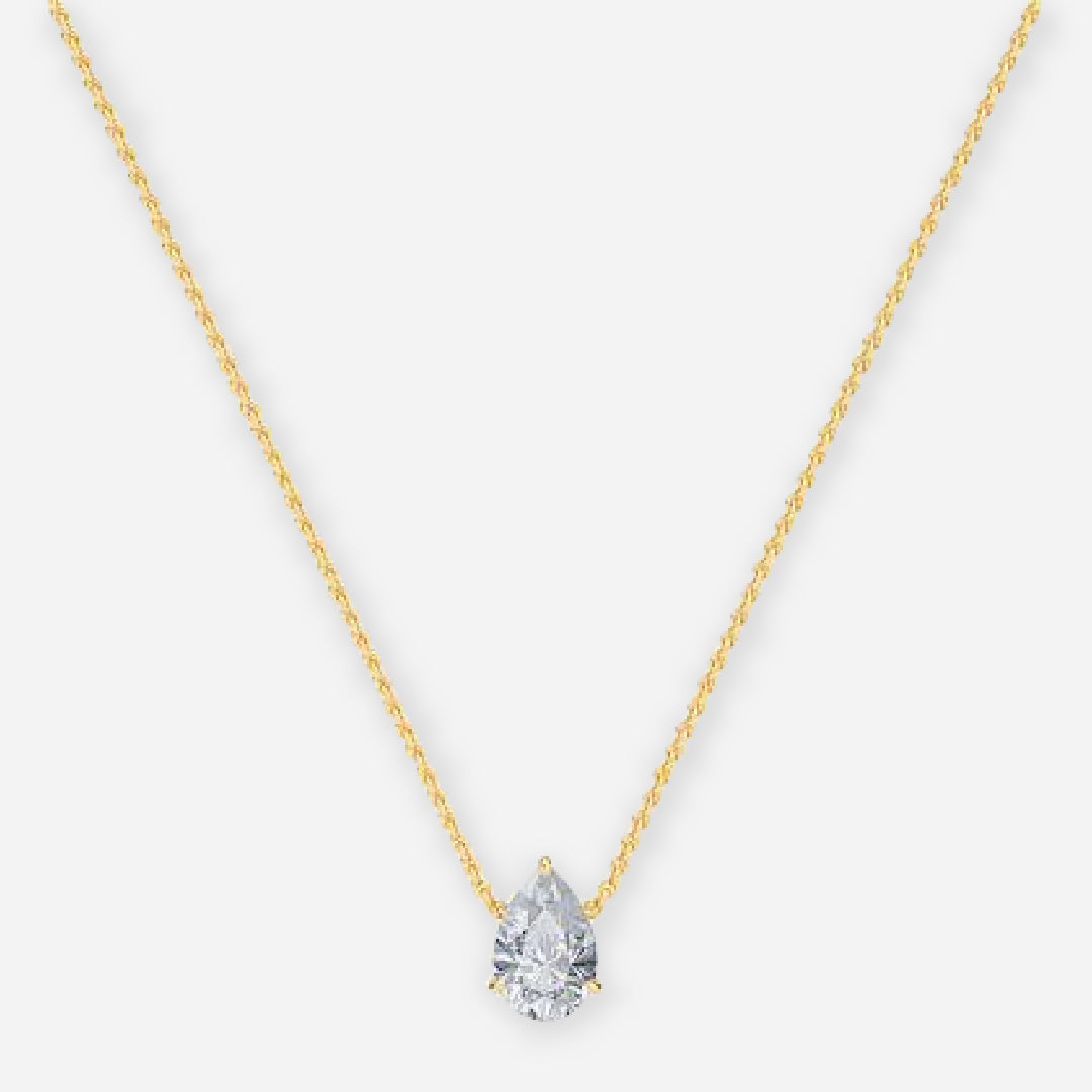 Pear Moissanite Solitaire Pendant