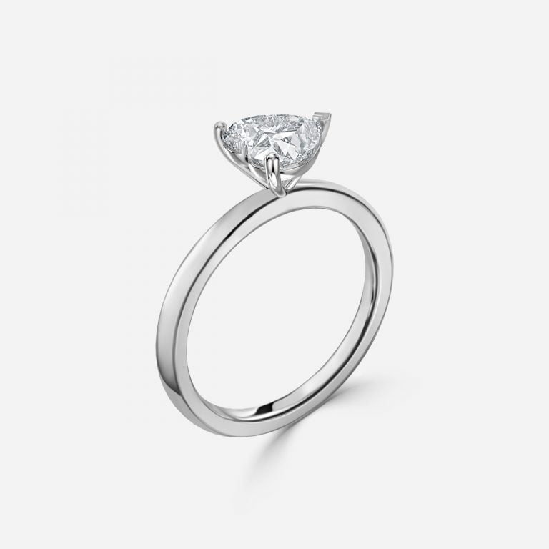 Evora Heart Solitaire Moissanite Engagement Ring