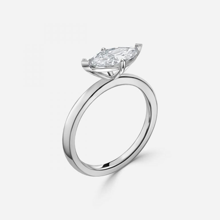 Evora Marquise Solitaire Moissanite Engagement Ring