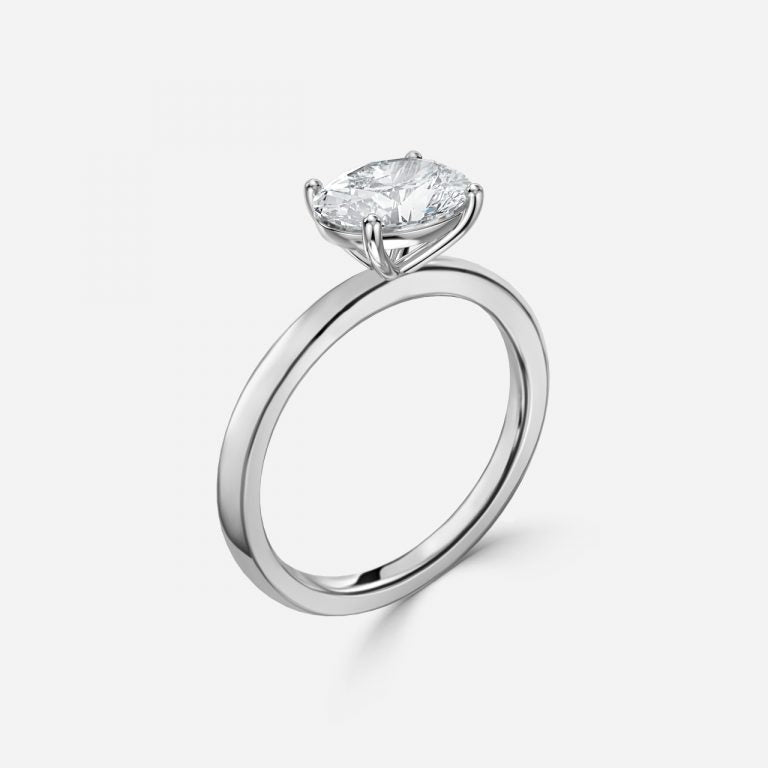 Evora Oval Solitaire Moissanite Engagement Ring