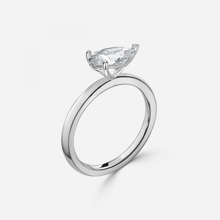 Vittoria Pear Solitaire Moissanite Engagement Ring