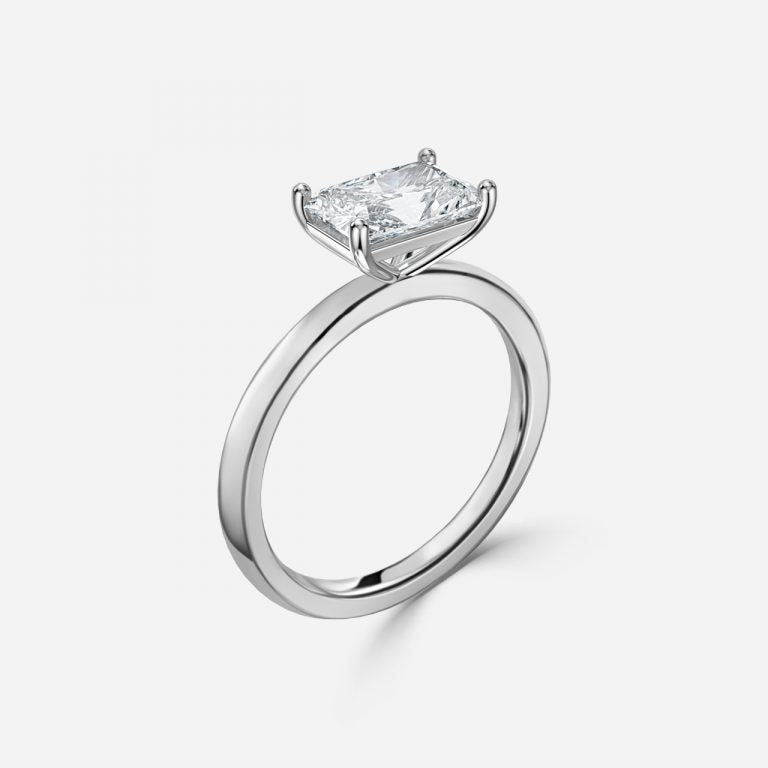 Evora Radiant Solitaire Moissanite Engagement Ring