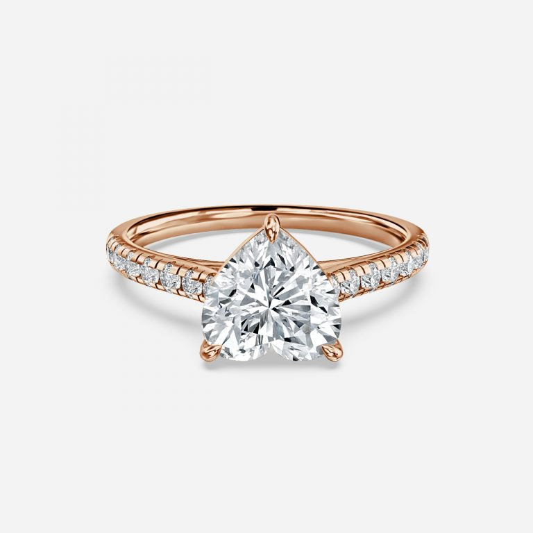 Clio Heart Diamond Band Moissanite Engagement Ring