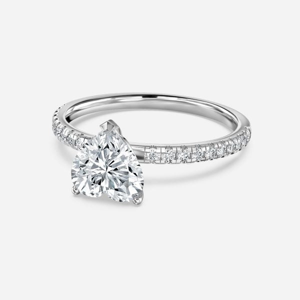 Yati Heart Diamond Band Moissanite Engagement Ring