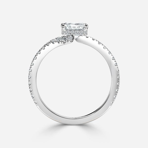 Paloma Asscher Hidden Halo Moissanite Engagement Ring