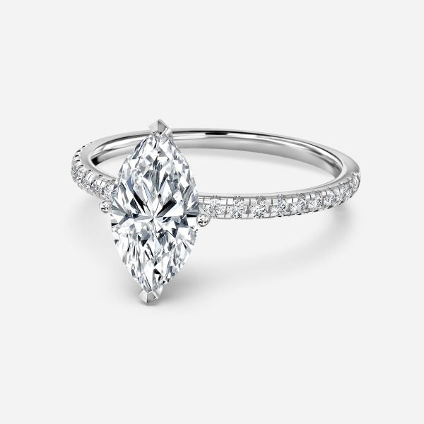 Yati Marquise Diamond Band Moissanite Engagement Ring