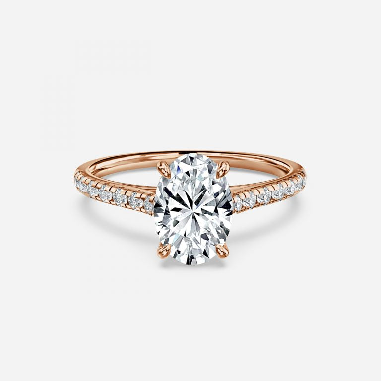 Clio Oval Diamond Band Moissanite Engagement Ring