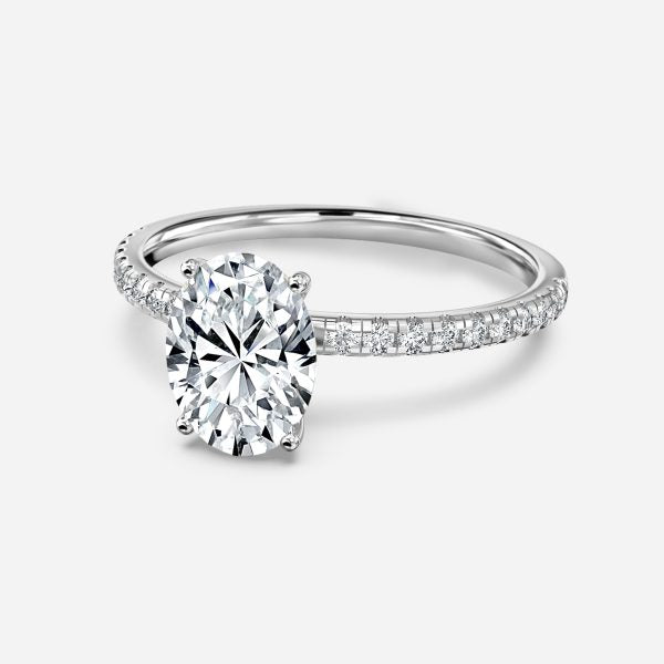 Yati Oval Diamond Band Moissanite Engagement Ring