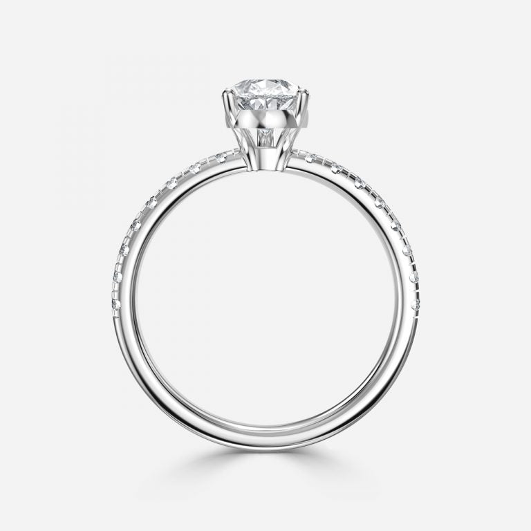 Sahana Pear Diamond Band Engagement Ring