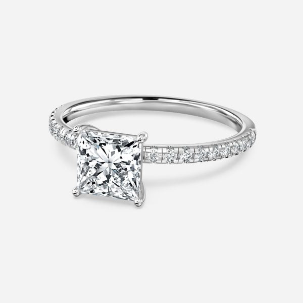 Yati Princess Diamond Band Moissanite Engagement Ring