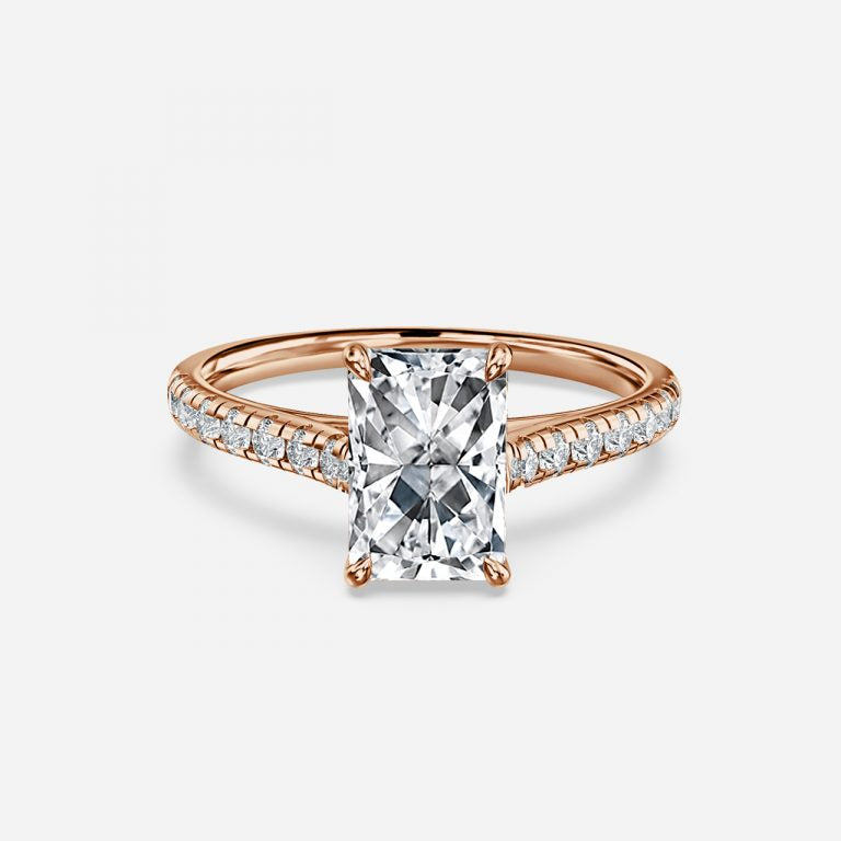 Clio Radiant Diamond Band Moissanite Engagement Ring