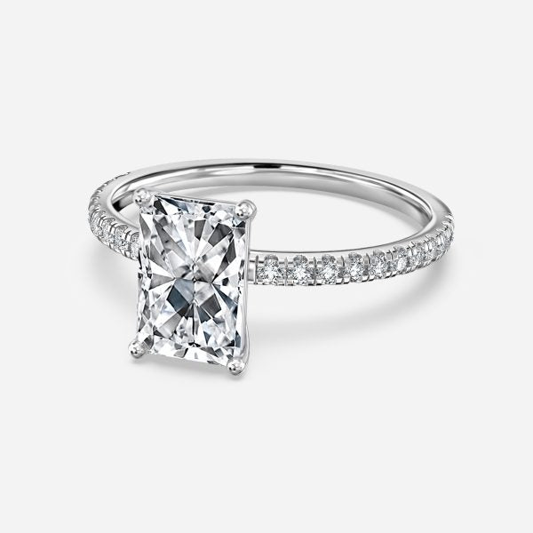 Maeve Radiant Diamond Band Moissanite Engagement Ring