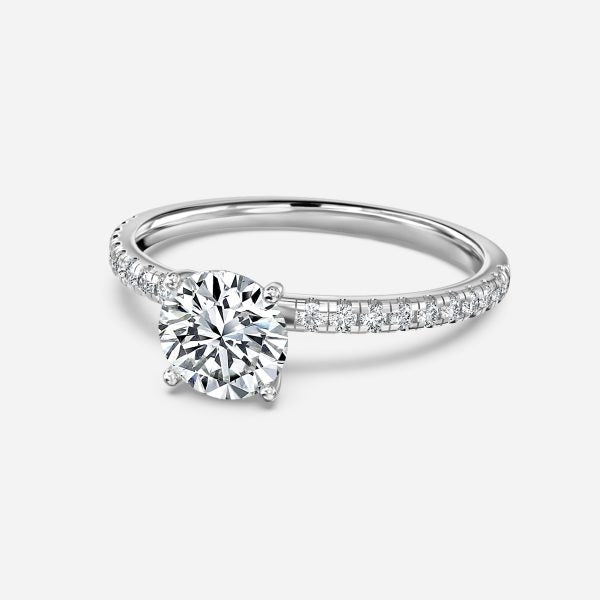 Yati Round Diamond Band Moissanite Engagement Ring