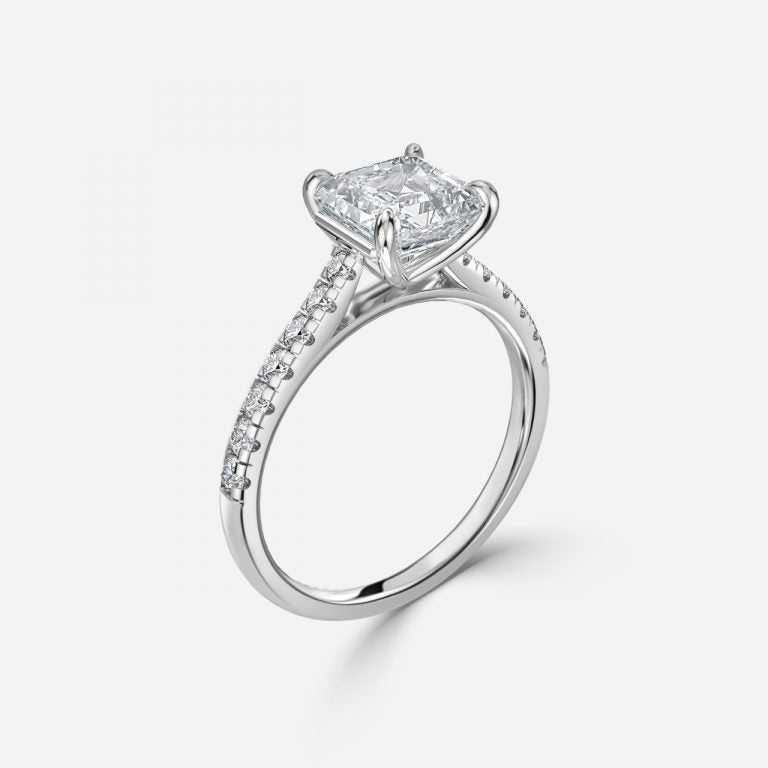 Clio Asscher Diamond Band Moissanite Engagement Ring