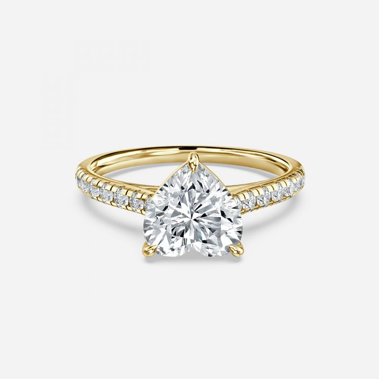 Clio Heart Diamond Band Moissanite Engagement Ring