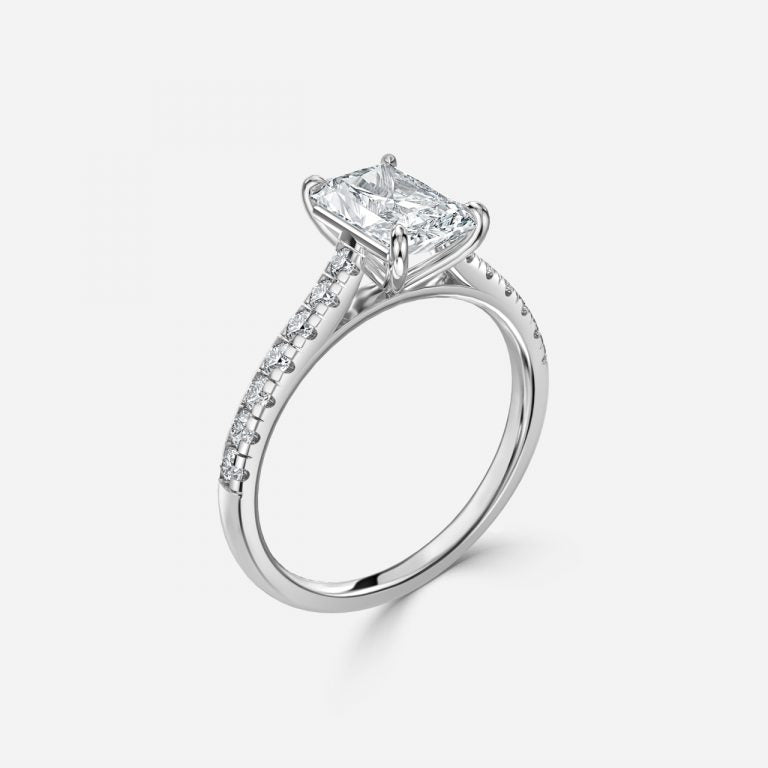 Clio Radiant Diamond Band Moissanite Engagement Ring