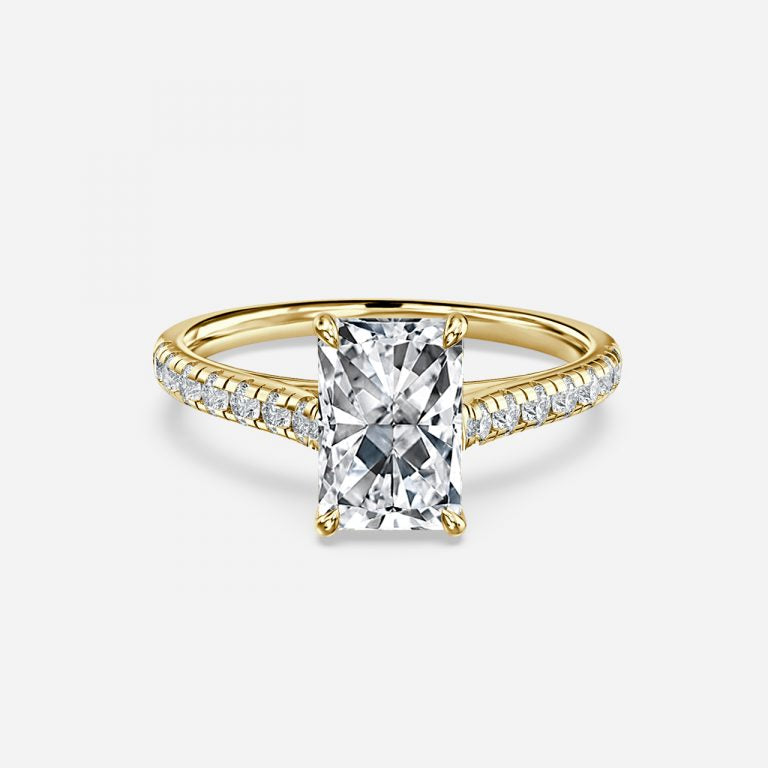 Clio Radiant Diamond Band Moissanite Engagement Ring