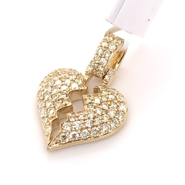0.75 CT Moissanite Iced Out Broken Heart Pendant