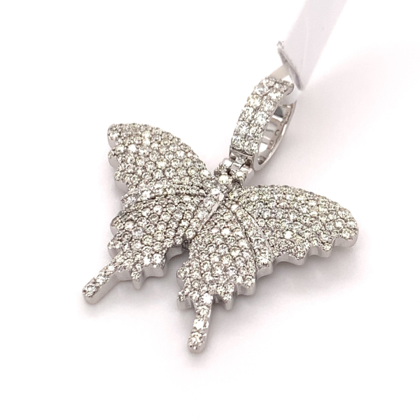 1.70 CT Moissanite Iced Out Butterfly Pendant