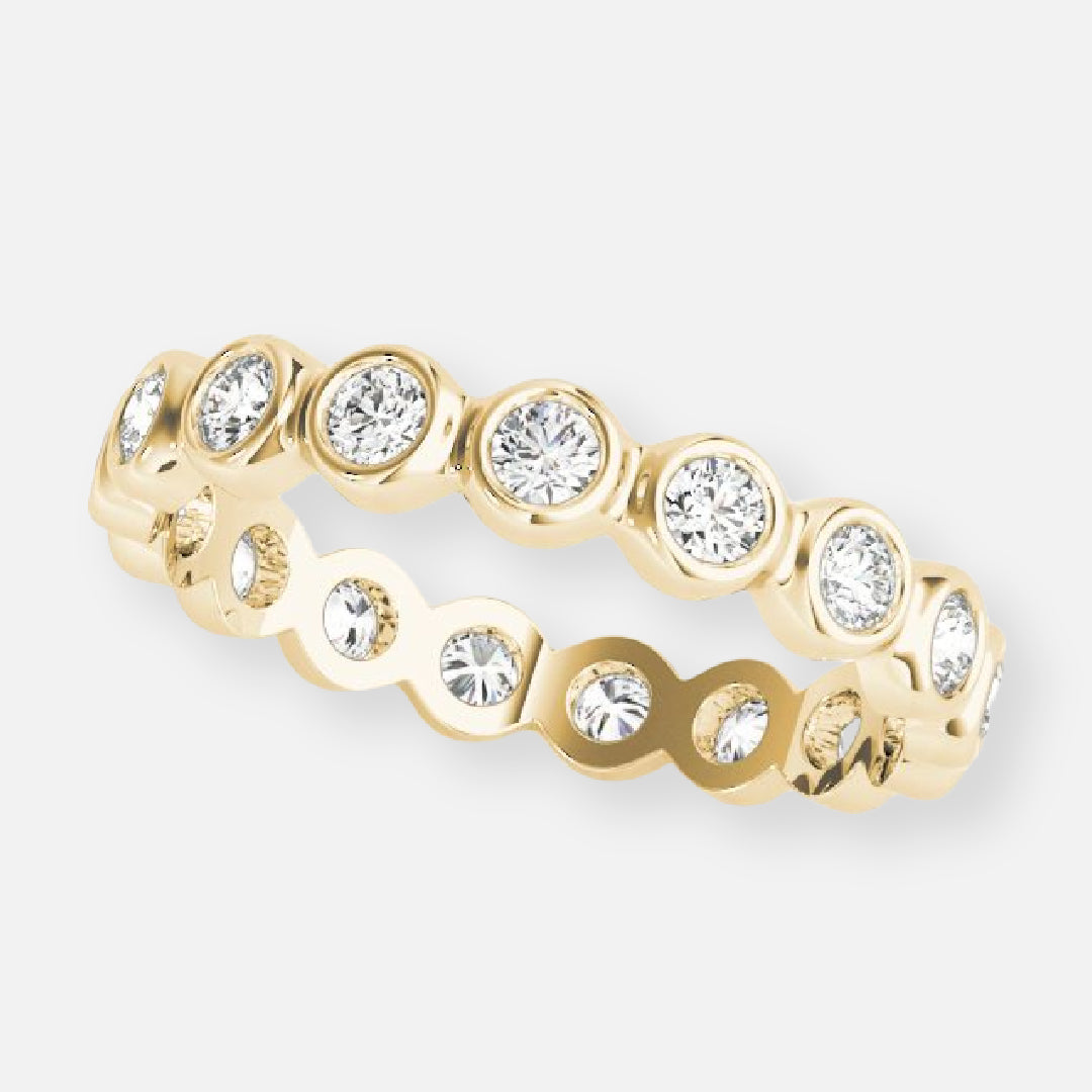 Echo Moissanite Eternity Band