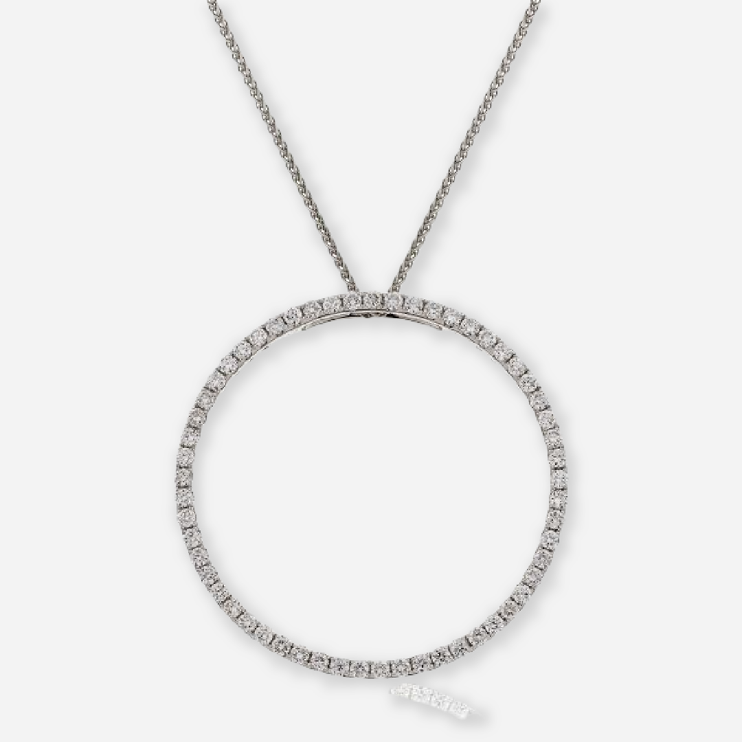 Moissanite Circle Pendant