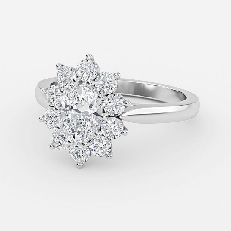 Vesper Oval Cluster Moissanite Engagement Ring