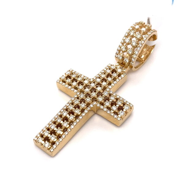 2.50 CT Moissanite Iced Out Cross Pendant