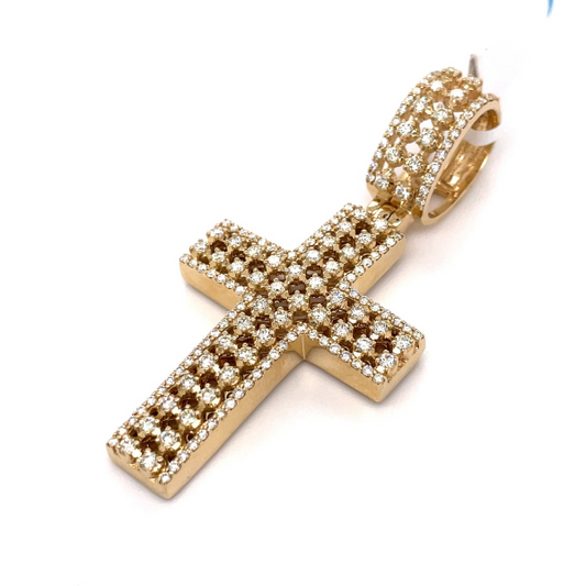 2.50 CT Moissanite Iced Out Cross Pendant