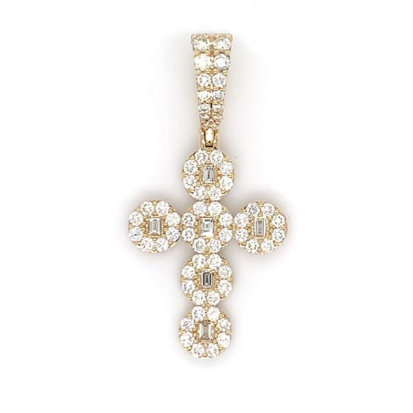 1.20 CT Moissanite Iced Out Cross Pendant