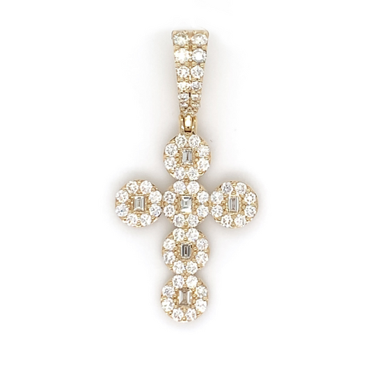 1.20 CT Moissanite Iced Out Cross Pendant