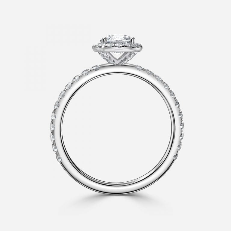 Lucia Cushion Halo Moissanite Engagement Ring